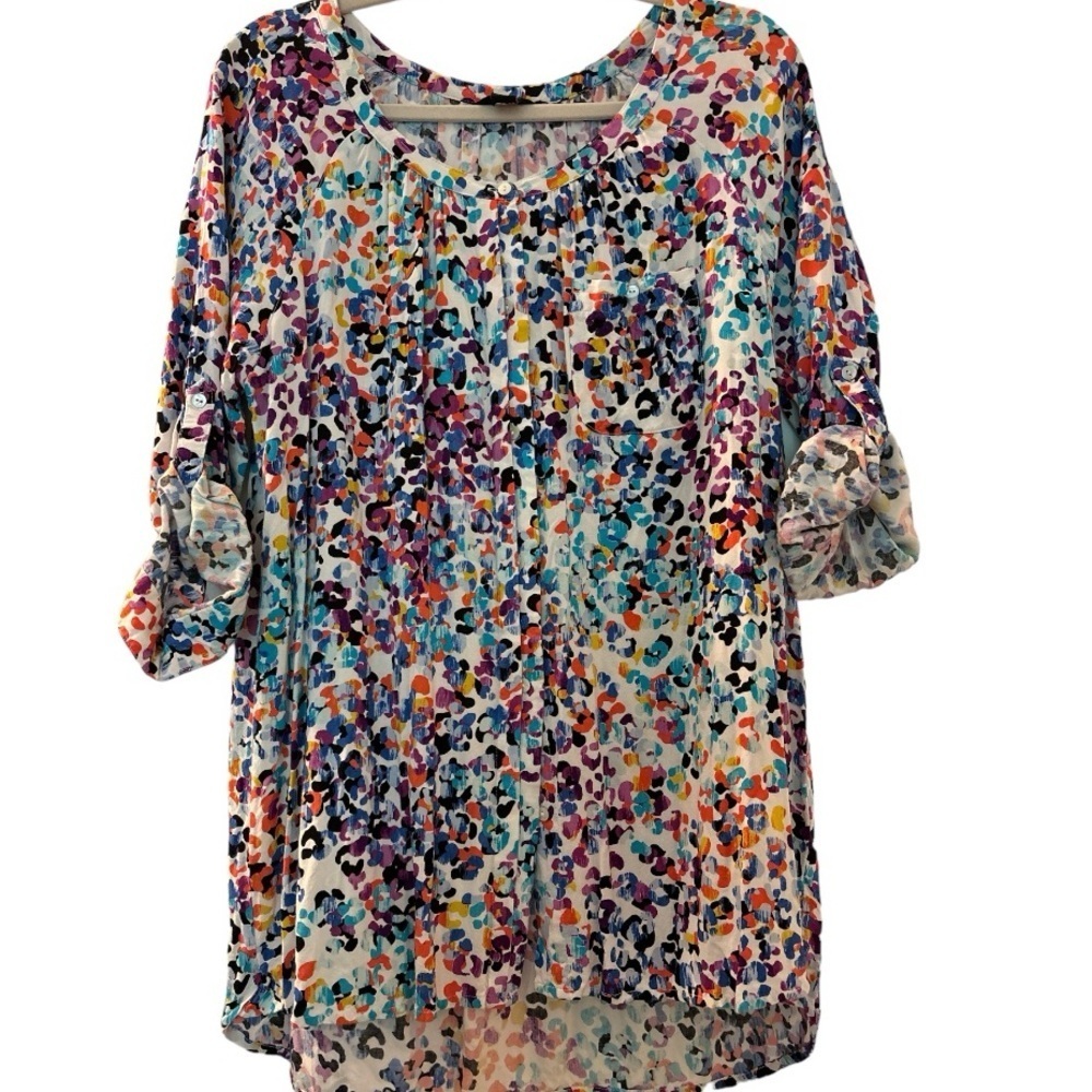 Intro Blouse, Tunic Length, Full Button Front, Lo… - image 2